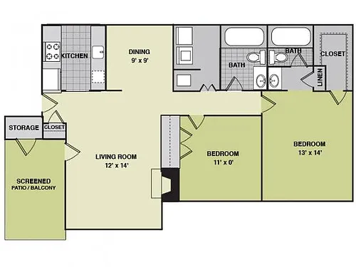 Floor plan Two Bedroom