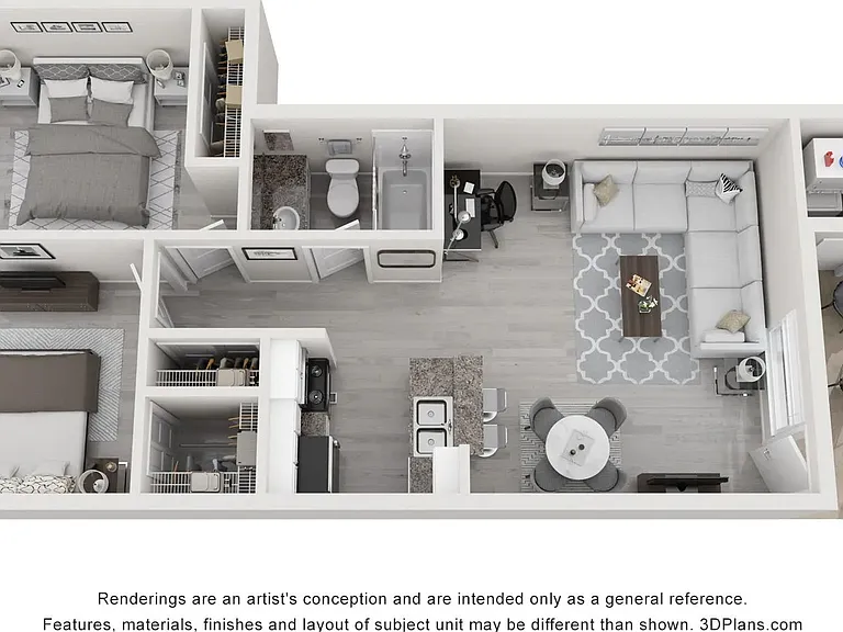 A 3D floor plan rendering of The Scottsdale.