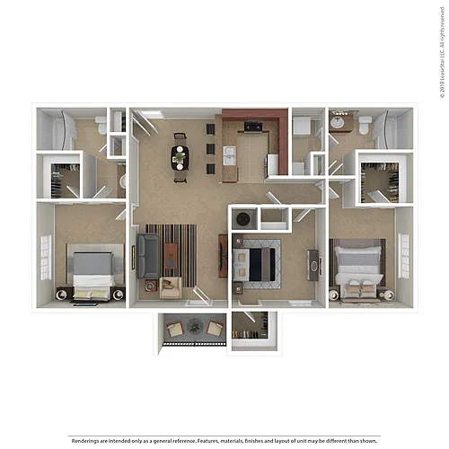 Floor plan Three Bedroom Two Bath