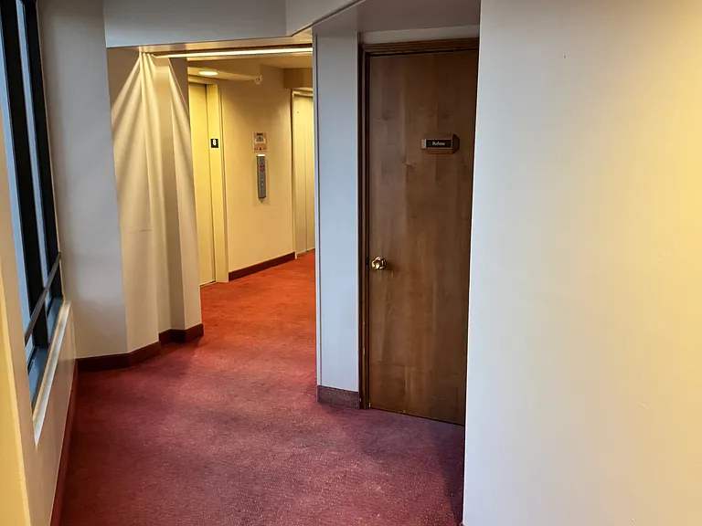 Enclosed interior hallway to apartment.