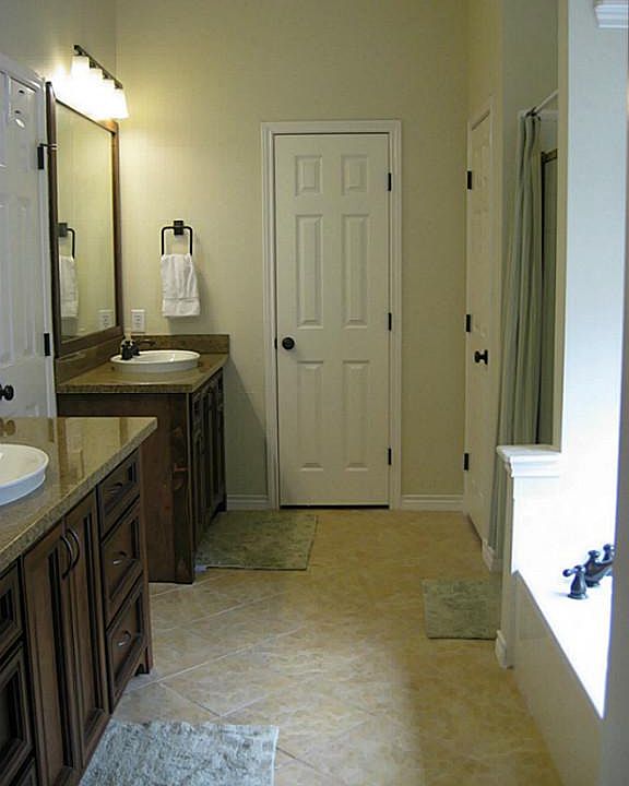 MASTER BATH WITH SEPARATE TUB, GRANITE COUNTERTOPS, HIS AND HER SINKS, CUSTOM CABINETS
