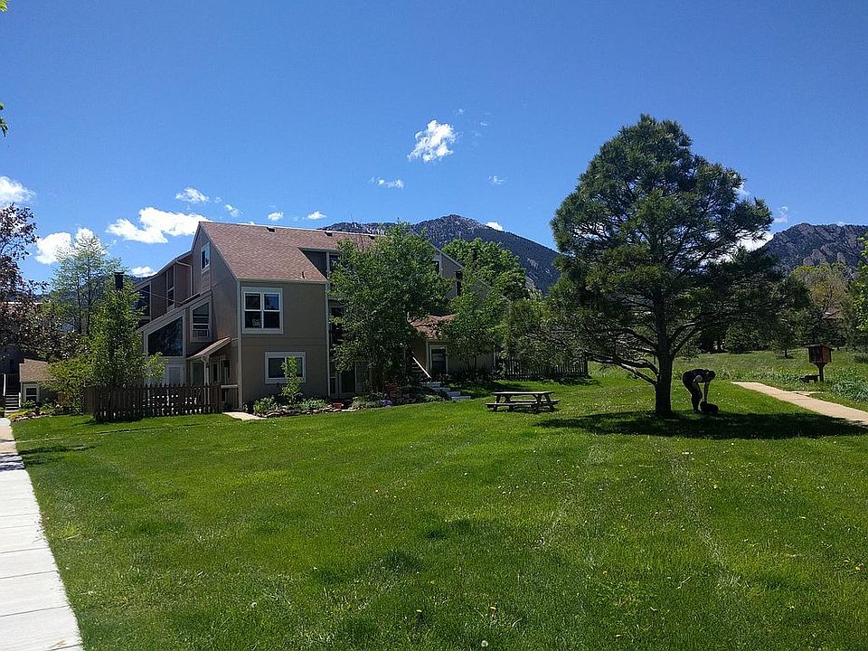 The condo with Flatirons in the background