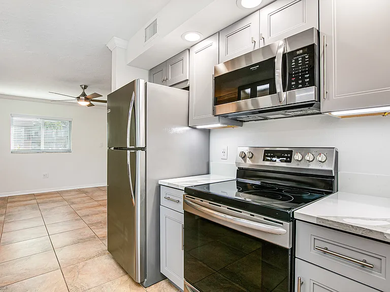 Kitchen as seen from the bedroom