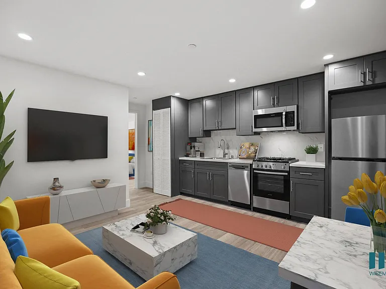 Open-Concept Kitchen, Dining, and Living Room