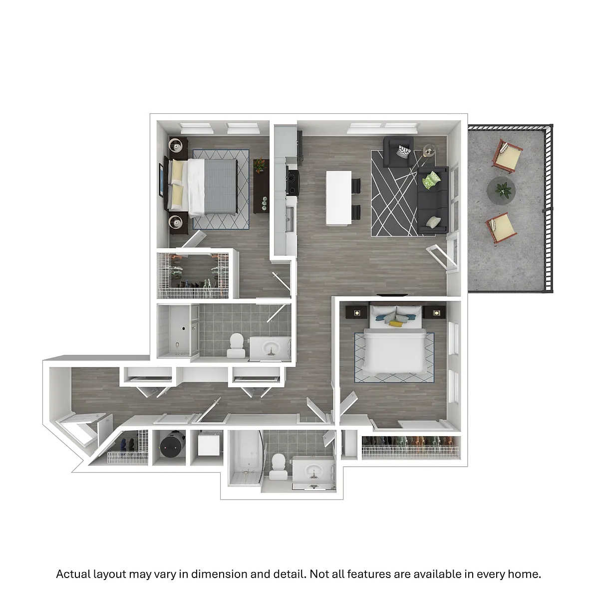 Floor plan 2x2 946 SF