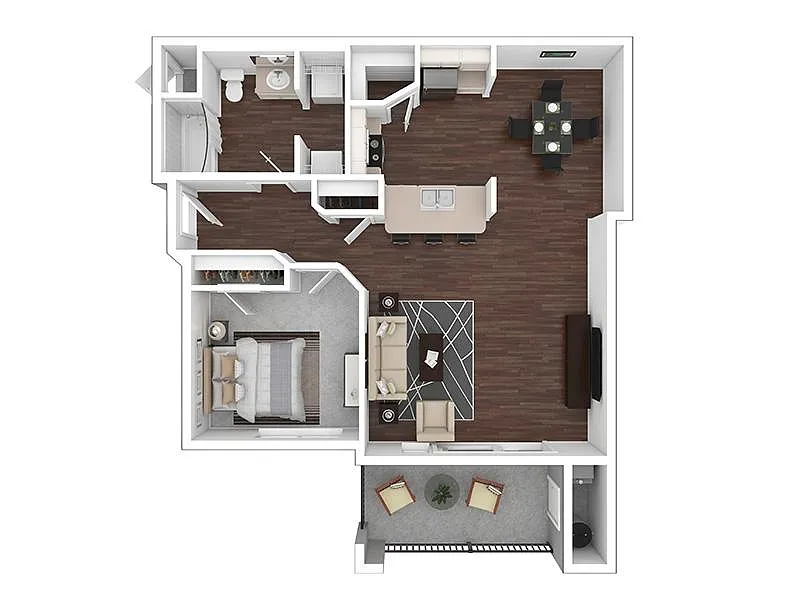 Floor plan 1x1-875-Premier