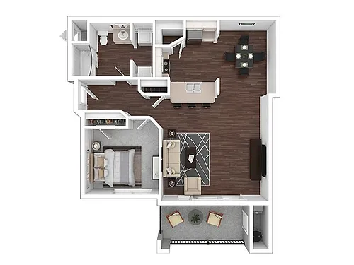 Floor plan 1x1-875-Premier