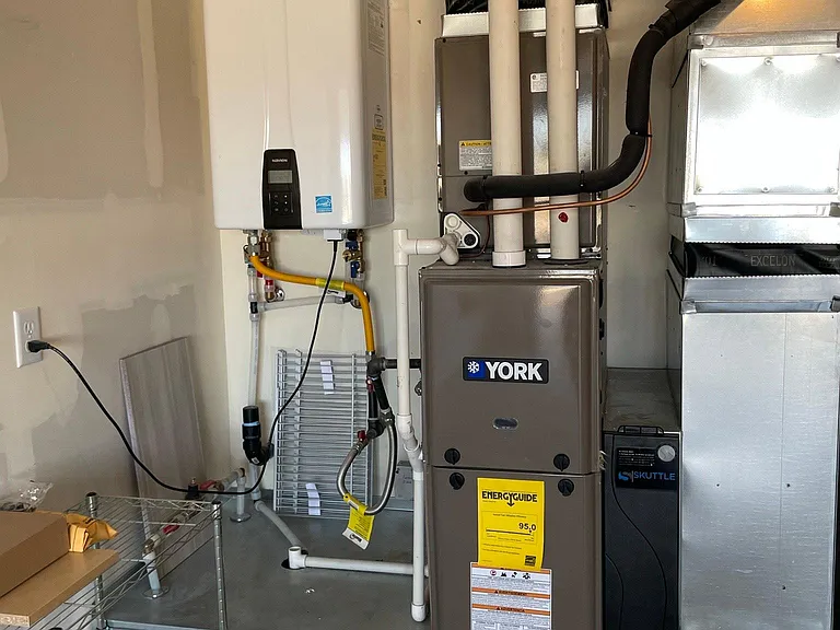 Furnace & Tankless Water Heater in Garage