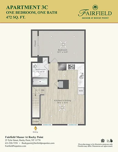 Floor plan 3C One Bedroom