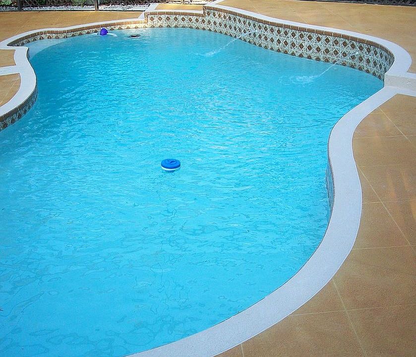 Oversized Pool with NEW Textured Deck Overlay 