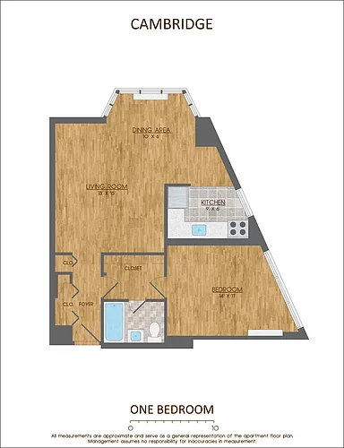 Floor plan One Bedroom Small-Corner
