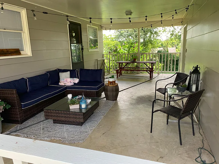 Breezeway connecting house to garage.