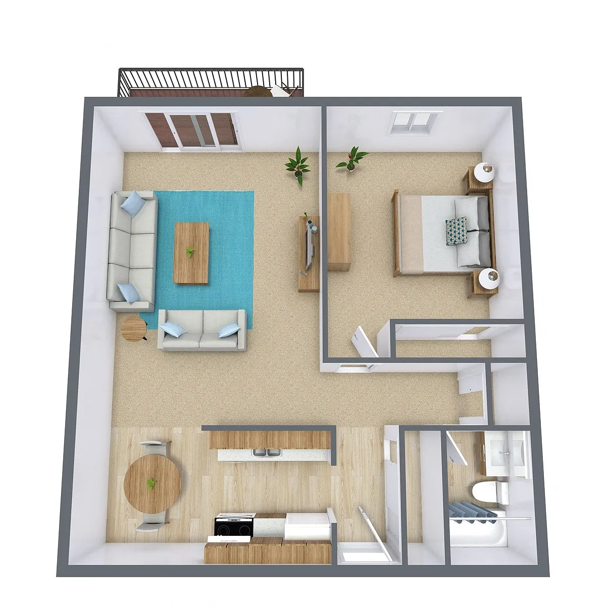 Floor plan One Bedroom 11B