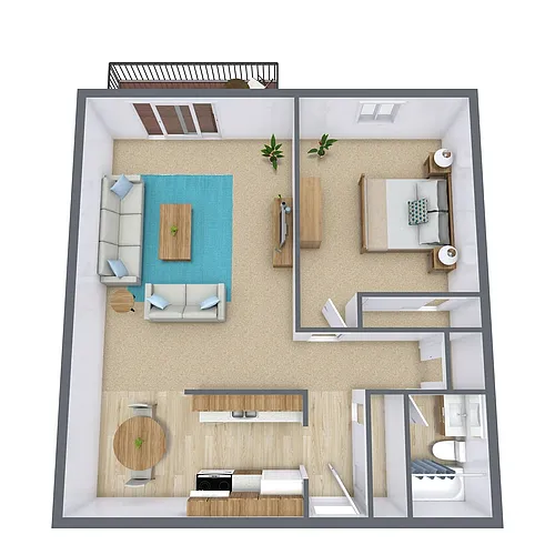 Floor plan One Bedroom 11B