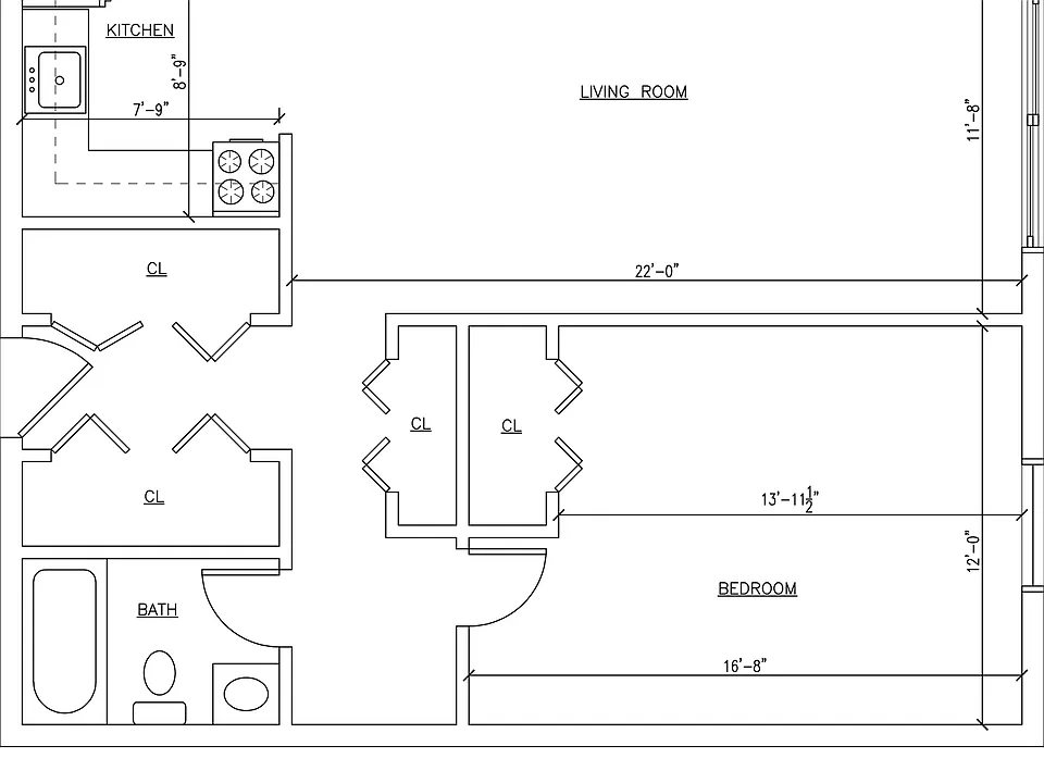 One Bedroom Floor Plan One Bedroom Floor Plan