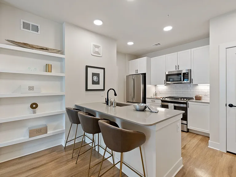 Kitchen featuring Built in Library