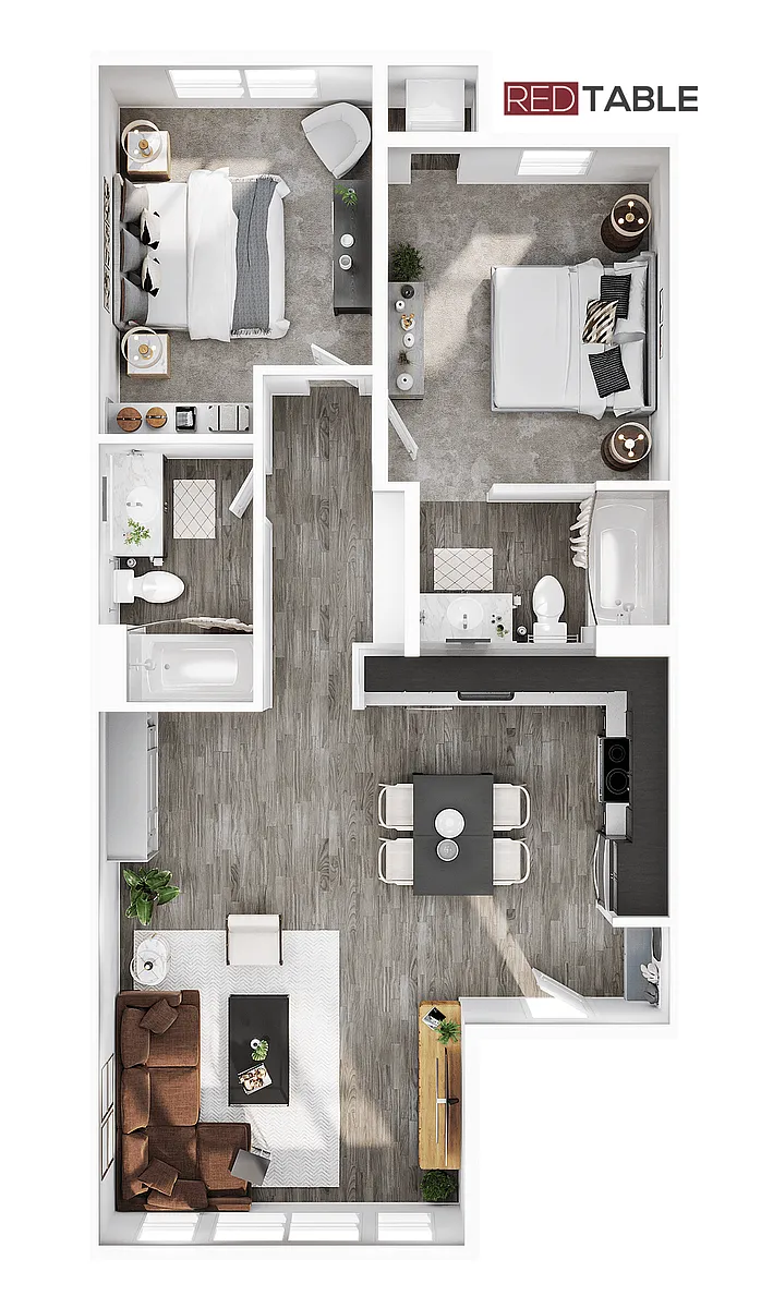 Floor plan 2BR/2BA - B2