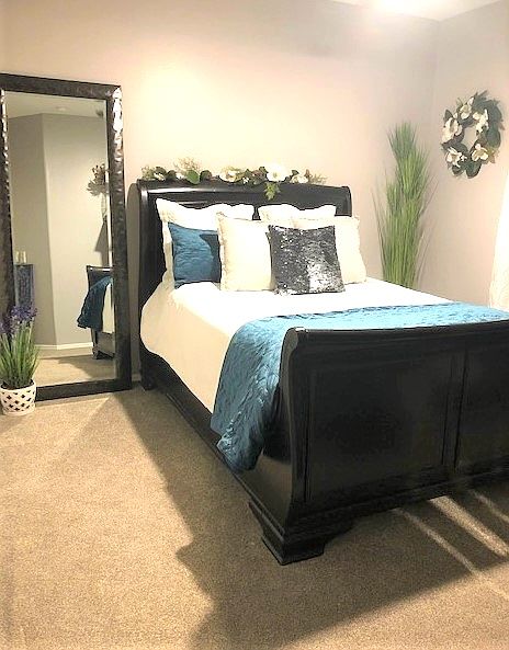 Private bedroom in private hallway