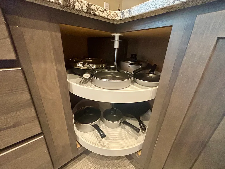 Kitchen is fully stocked with all supplies, utensils, and small appliances
