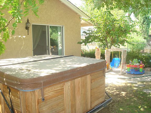 back yard and spa