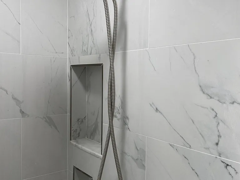 New shower renovated in master bathroom August 2020