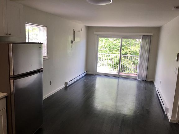 view from kitchen into living room