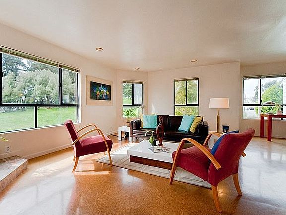 Living room with views of Holly Park