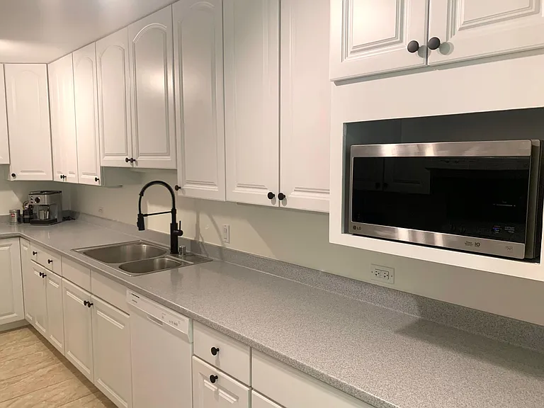 Kitchen with ample storage space.
