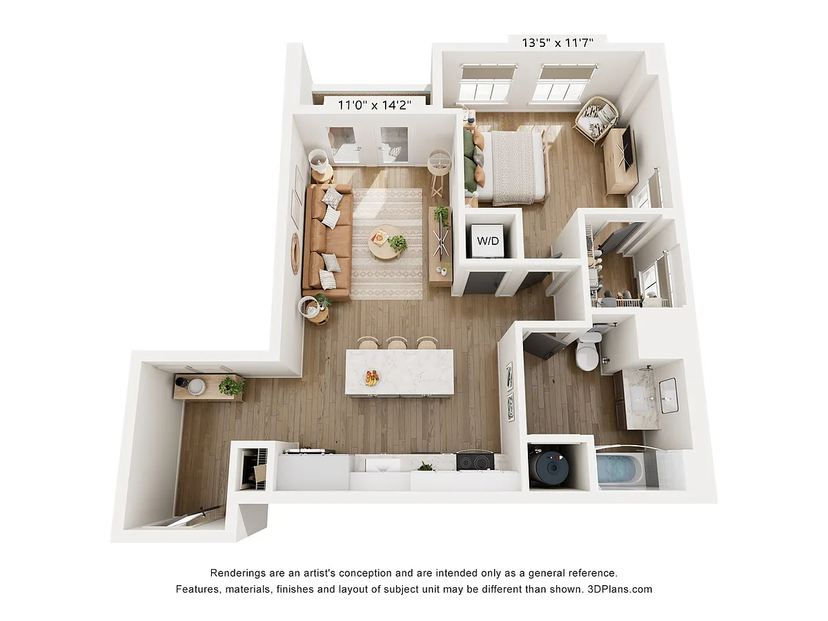 Floor plan 1BR TYPE J