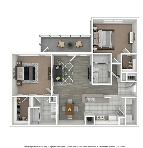Floor plan B1 Camellia - Two Bedroom, Two Bathroom