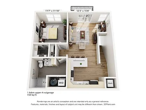 Floor plan 1 Bedroom E2