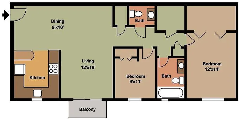 Floor plan 2 Bedroom