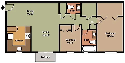 Floor plan 2 Bedroom