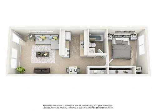 Floor plan 1 Bed 1 Bath