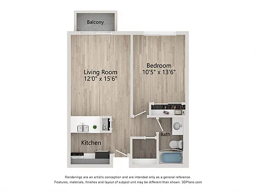 Floor plan 1 Bedroom