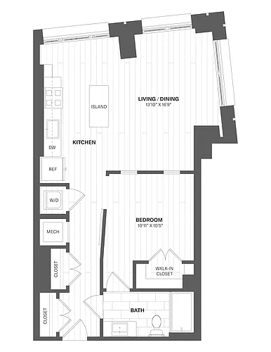 Floor plan 1D3 - 1 Bed/1 Bath