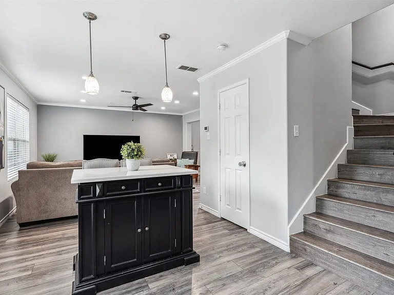 Even the stairs are Luxury Vinyl Plank!