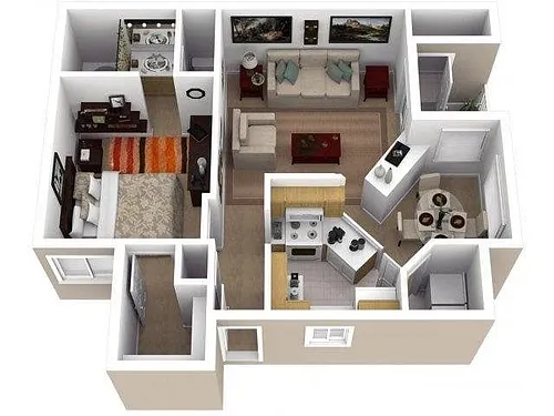Floor plan 1 Bed 1 Bath