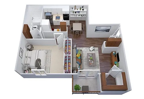 Floor plan 1BR - 1BTH Upgraded