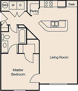 Floor plan One Bedroom One bathroom 60%