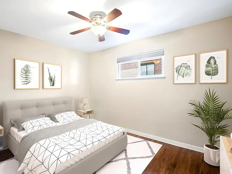 Bedroom 1. This image shows a virtually furnished space. Bedrooms come unfurnished.