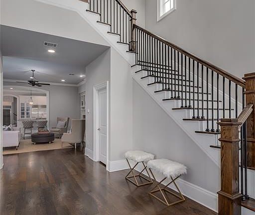 White Oak hardwood floors flow throughout the home.