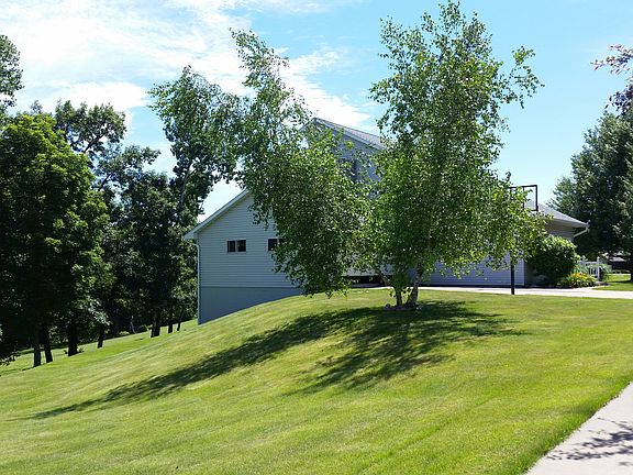 View of yard and garage