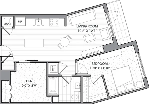 One Bedroom One Bath Den (854 SF) One Bedroom One Bath Den (854 SF)