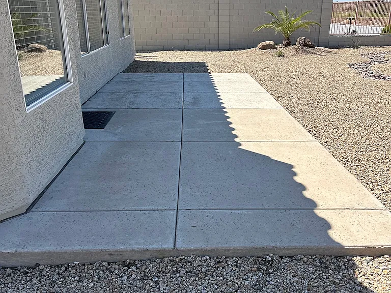 Backyard patio.