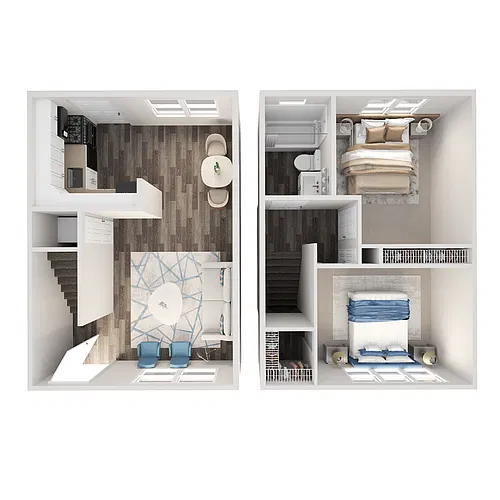 Floor plan 2 Bedroom Townhouse/1 bath