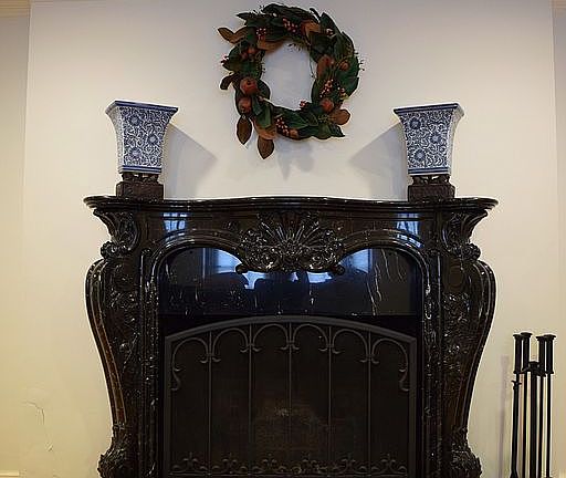 Striking, unique fireplace