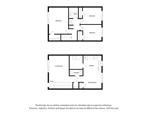 Floor plan 3x1.5 Townhome