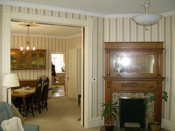 Family Room w/pocket doors to Dinning Room