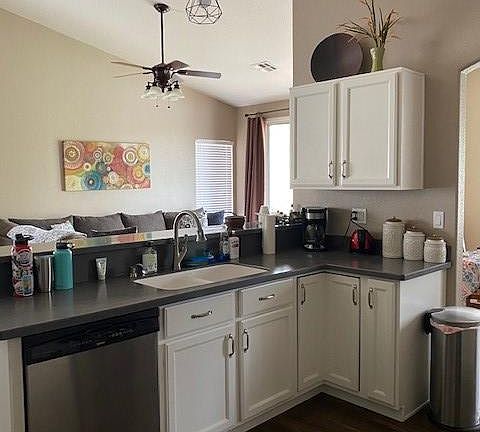 Kitchen, looking into Family Room.
